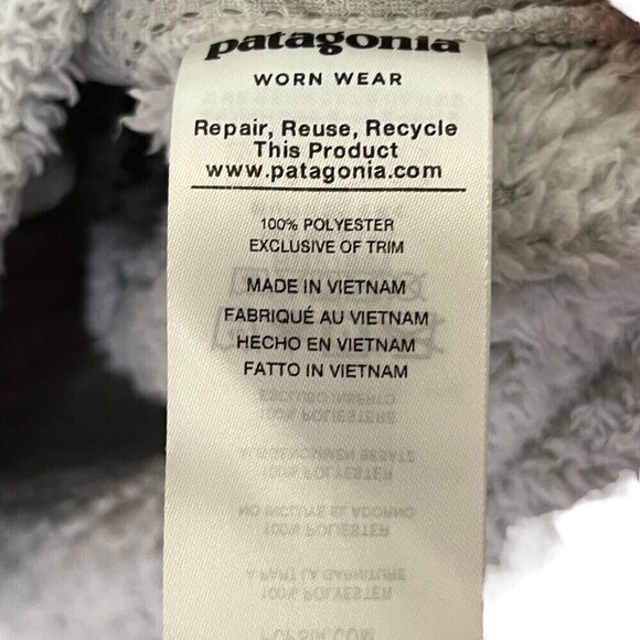 Patagonia Kids Los Gatos 1/4 Zip Fleece Pullover Size Medium Birch White - Picture 9 of 13